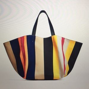 Zara / multicolored stripe tote bag